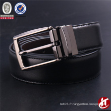 High Class Male Fashion Design Ceinture en cuir véritable en peau de vachette réversible avec boucle de révolution